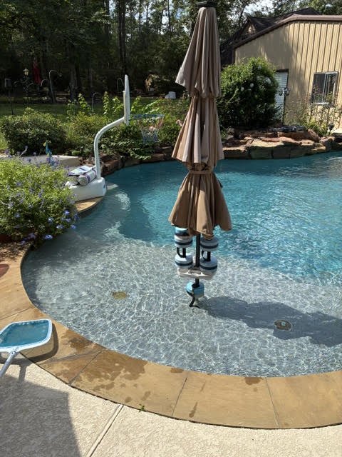 After: the same shallow ledge cleaned and clear